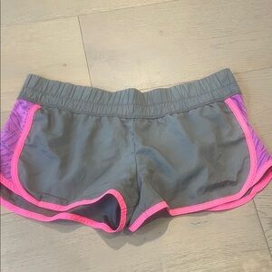 Women's Athletic Shorts in Gray with Pink Trim